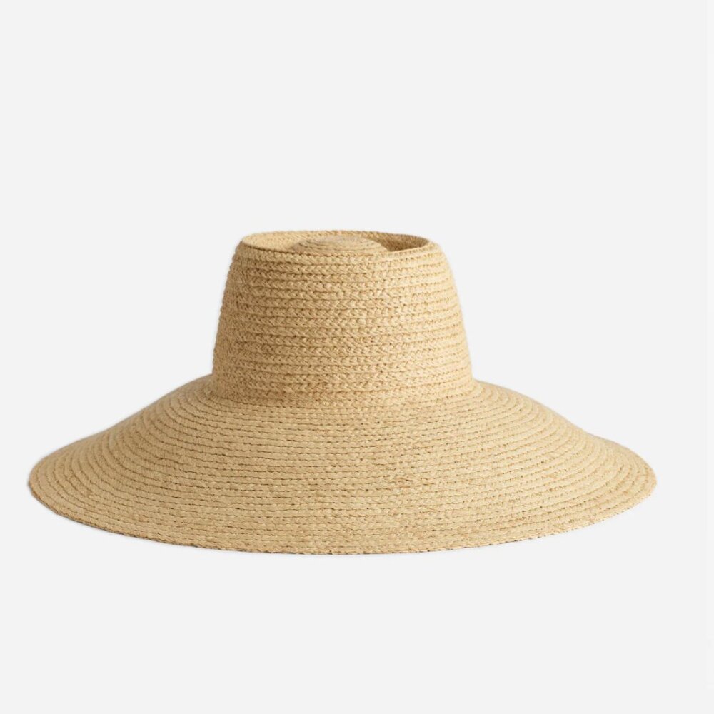 Madewell nu640 long brim raffia straw hat NWT size med/lg